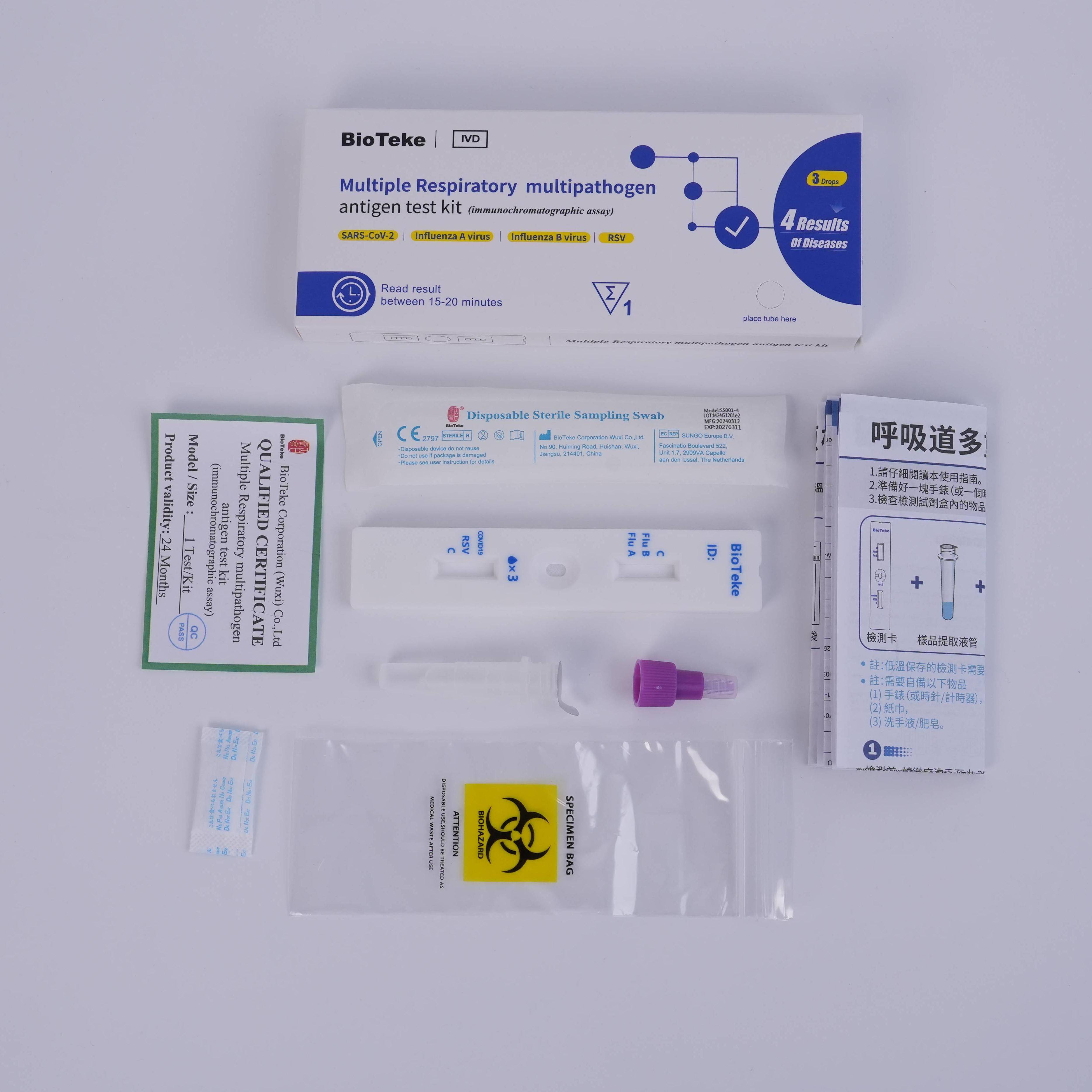 COVID -flunssa RSV: lle (immunokromatografinen määritys) useita hengityselinten multitogeeniantigeenitestipakkausta (immunokromatografinen määritys)