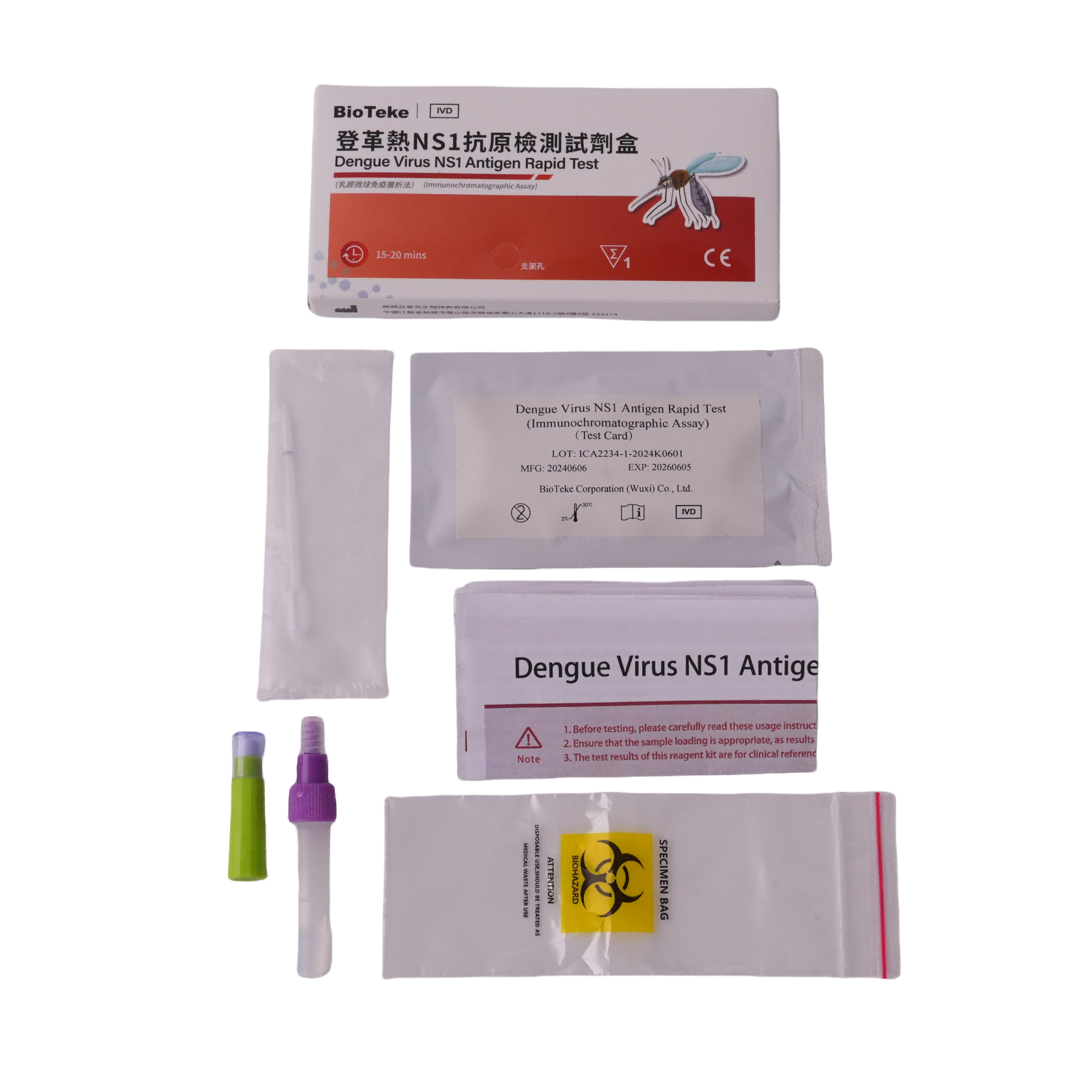 Dengue -virus NS1 -antigeenin nopea testi (immunokromatografinen määritys)