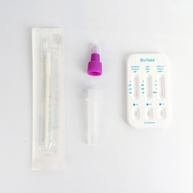 Hengityselin 10 SARS-COV-2/flunssa A+B/HPIV2/HPIV1+3/RSV/ADV/MP/SP/HMPV-antigeeni Rapid Test Kit