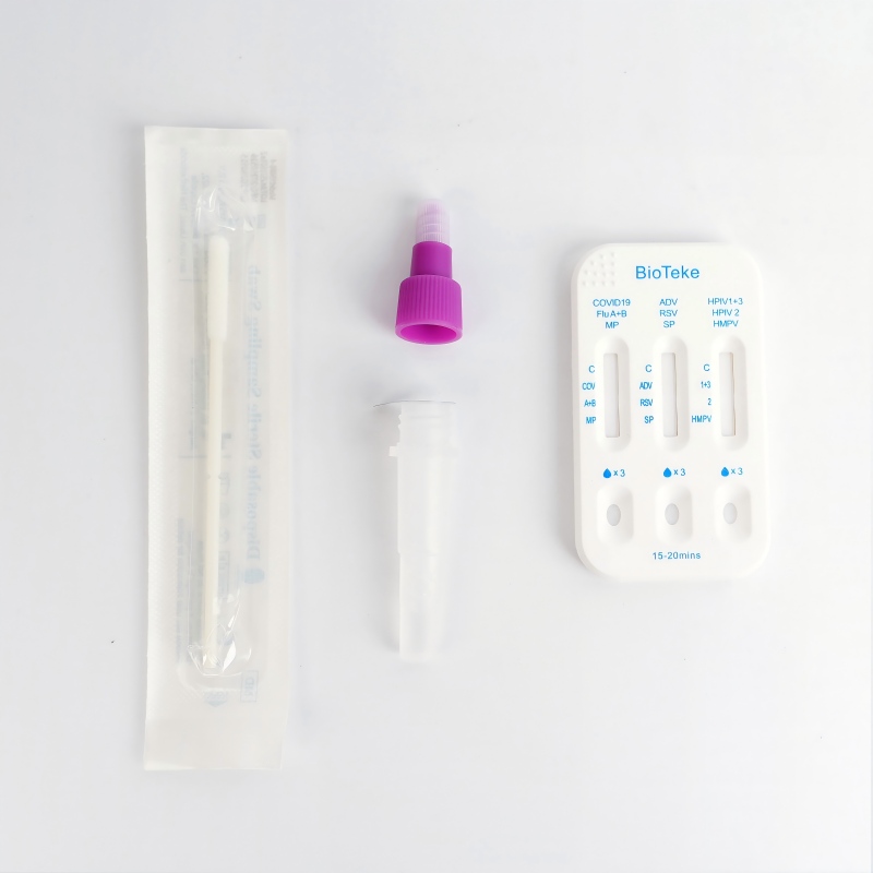 Hengityselin 10 SARS-COV-2/flunssa A+B/HPIV2/HPIV1+3/RSV/ADV/MP/SP/HMPV-antigeeni Rapid Test Kit