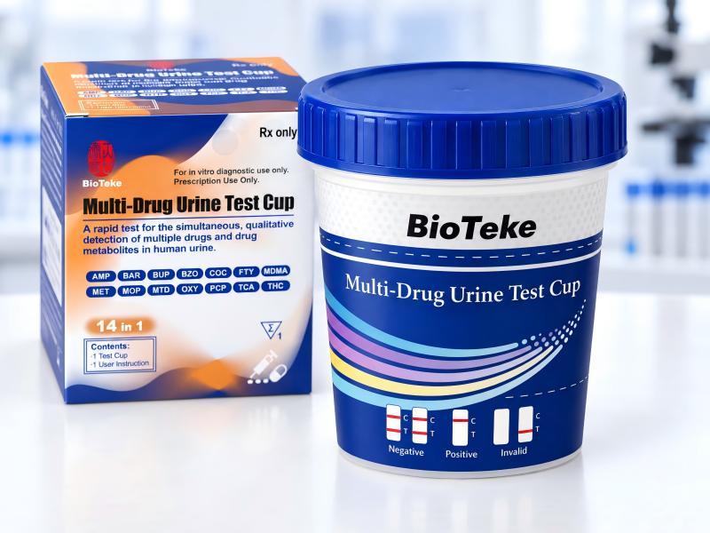 BioTeke usean l&auml;&auml;kkeen virtsatestikuppi